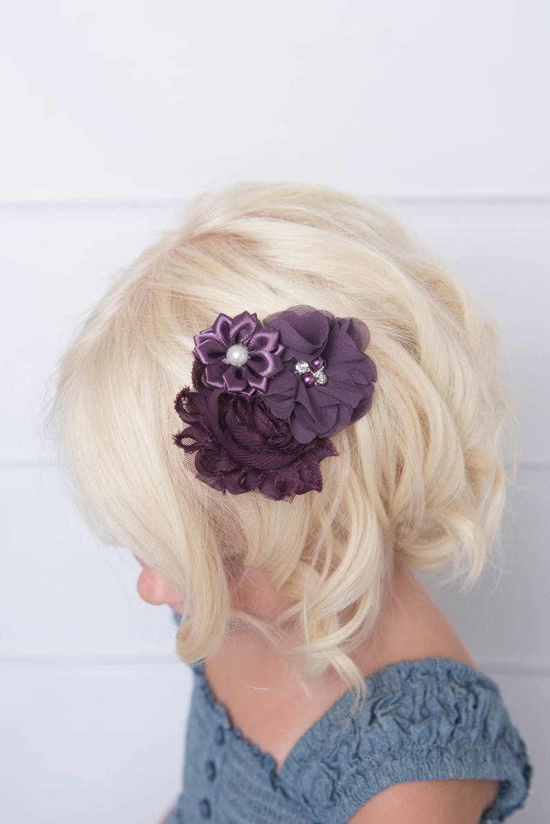 Eggplant Hair Clip Purple Hair Clip Bridal Hair Clip Girl Etsy