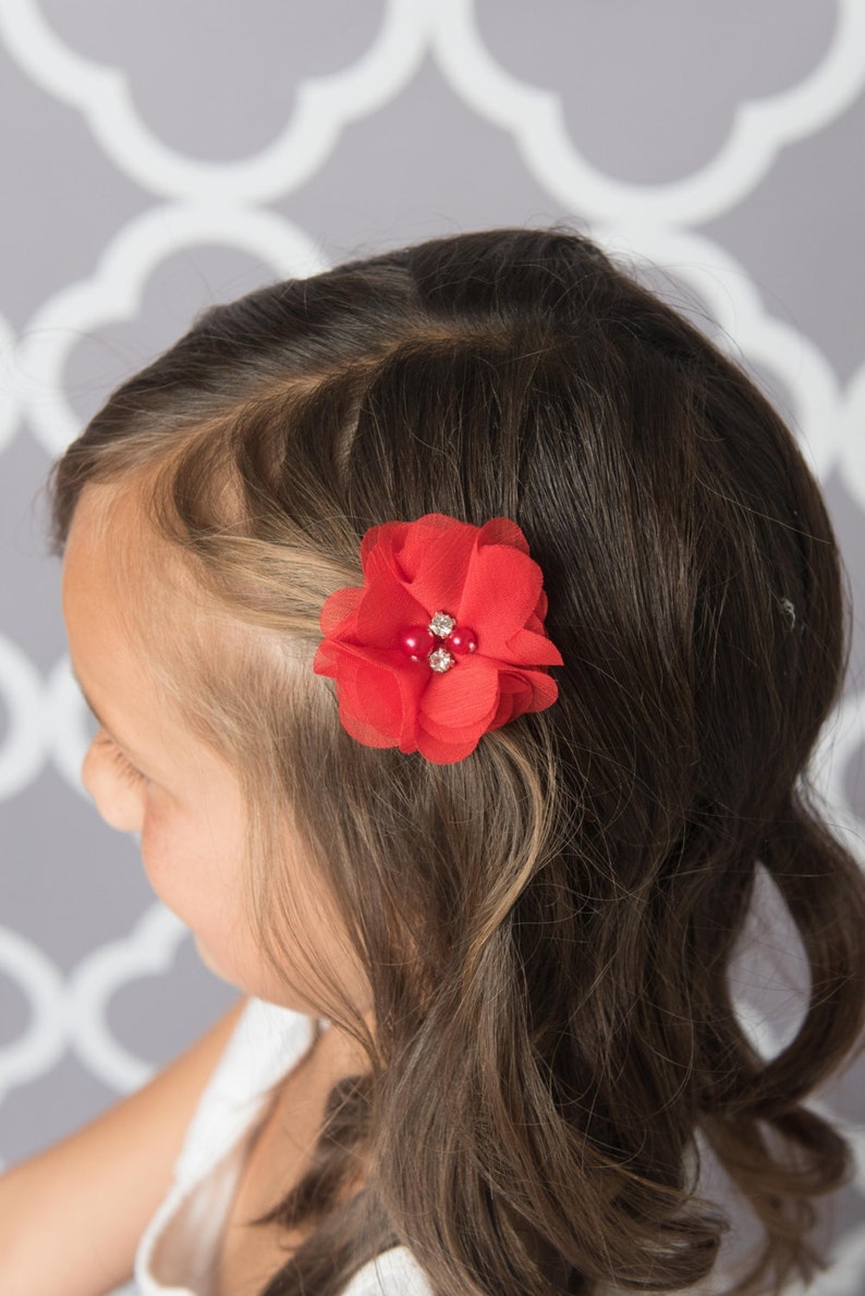 Red Hair Clips Mini Hair Clip Piggy Tail Hair Clip Red Etsy