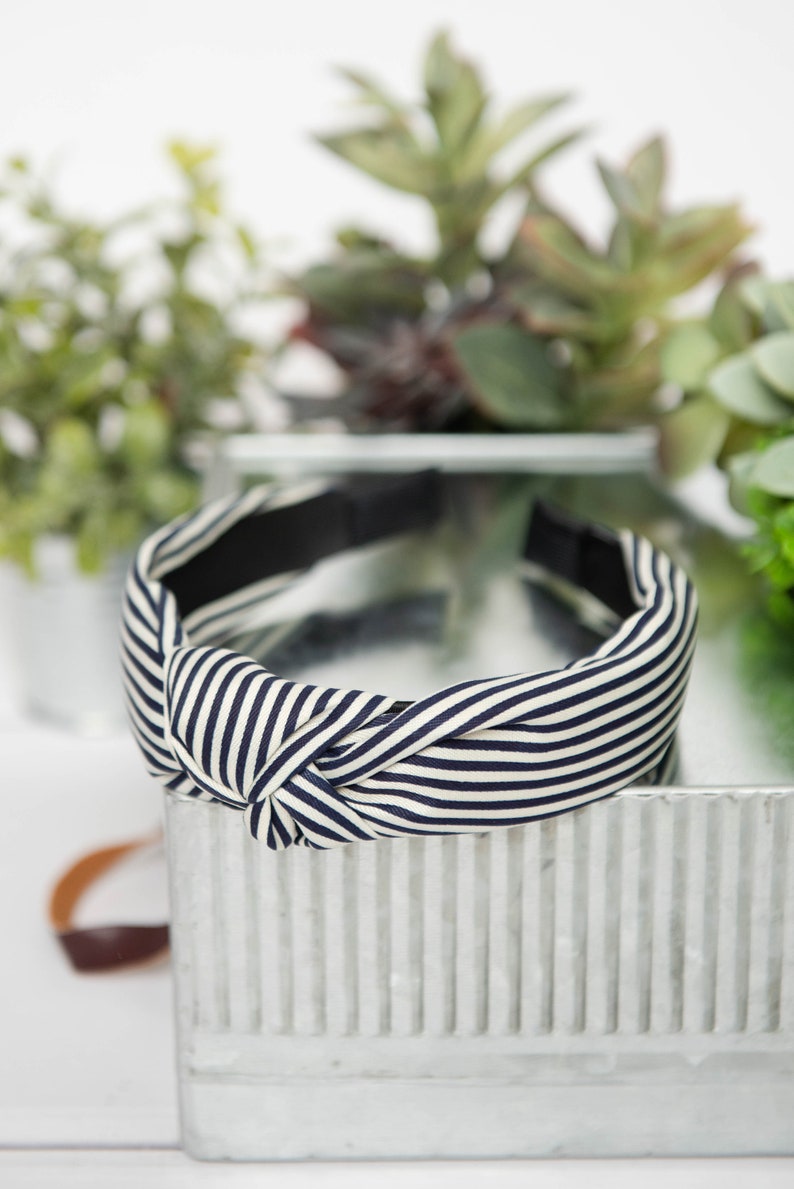 Navy Knot Headband Girl Womens Hard Headband for Women Navy Etsy