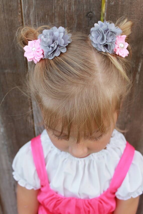 Pink Hair Clip Grey Hair Clip Baby Hair Clip Toddler Hair Etsy