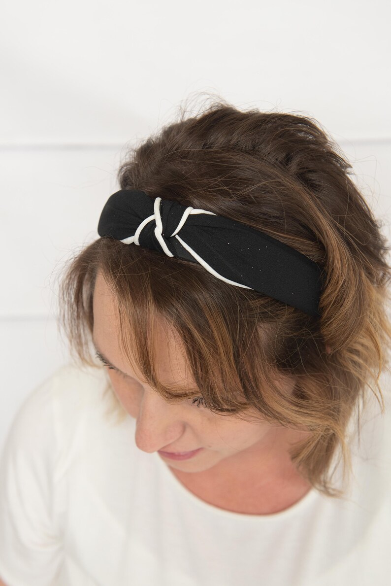 Black knotted hard headband for girl womens hard headband for Etsy