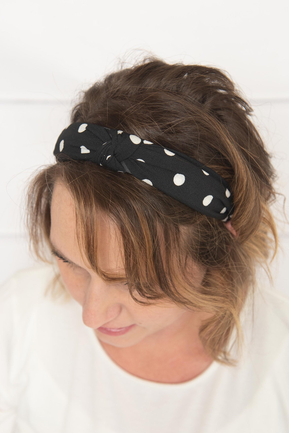 White knotted hard headband for girl womens hard headband for Etsy