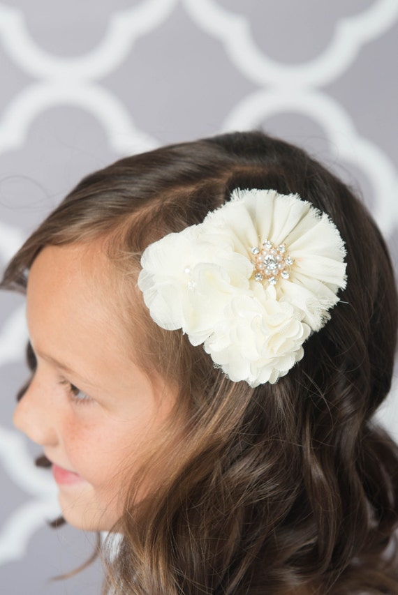 Cream Flower Clip Ivory Hair Clip Brial Hair Piece Girl Etsy