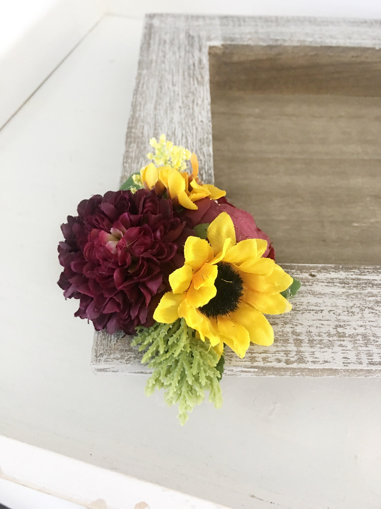 Sunflower Hair Clip Silk Flower Hair Clip Burgundy Flower Etsy