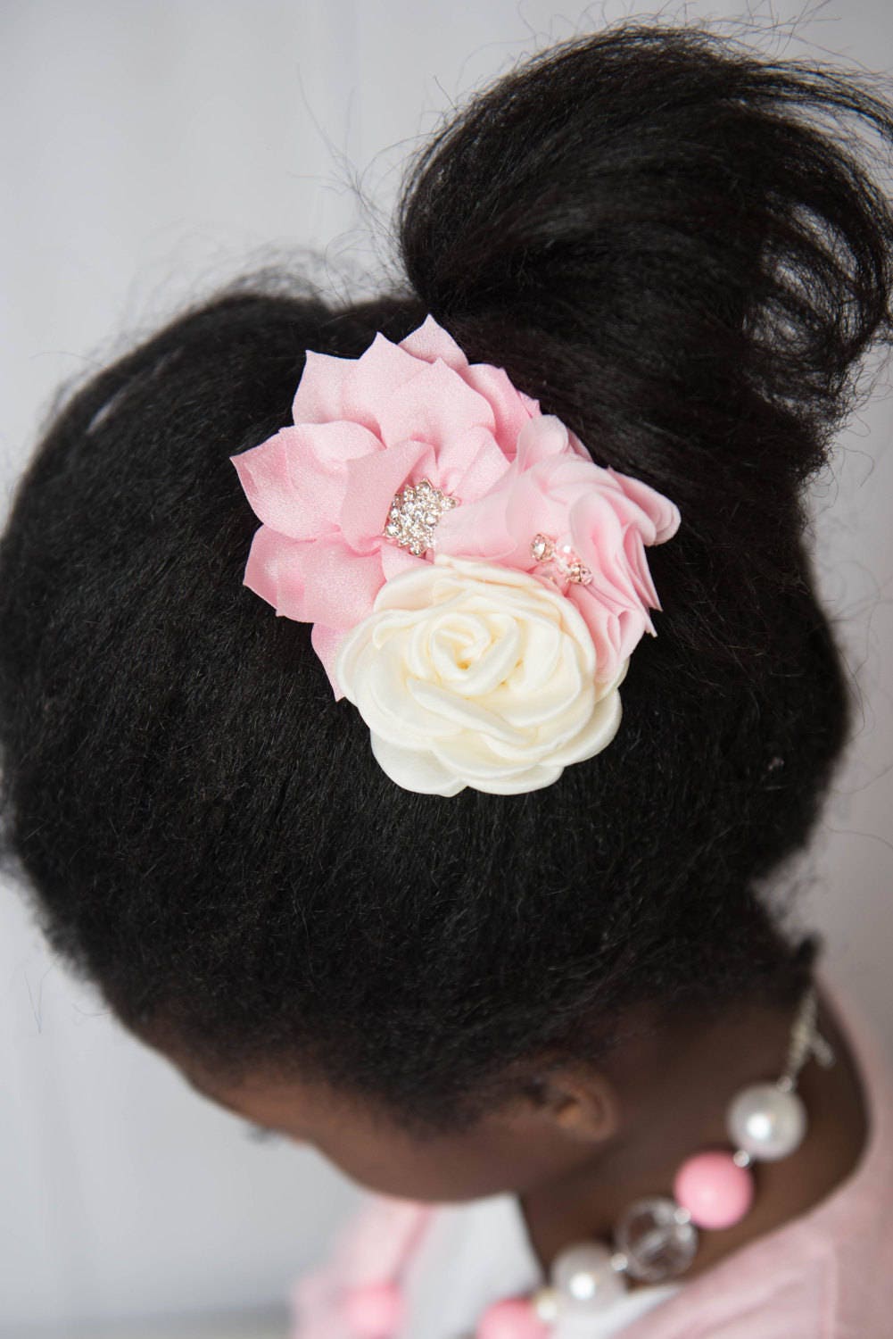 Blush hair clip ivory flower clip champagne clip girl hair Etsy