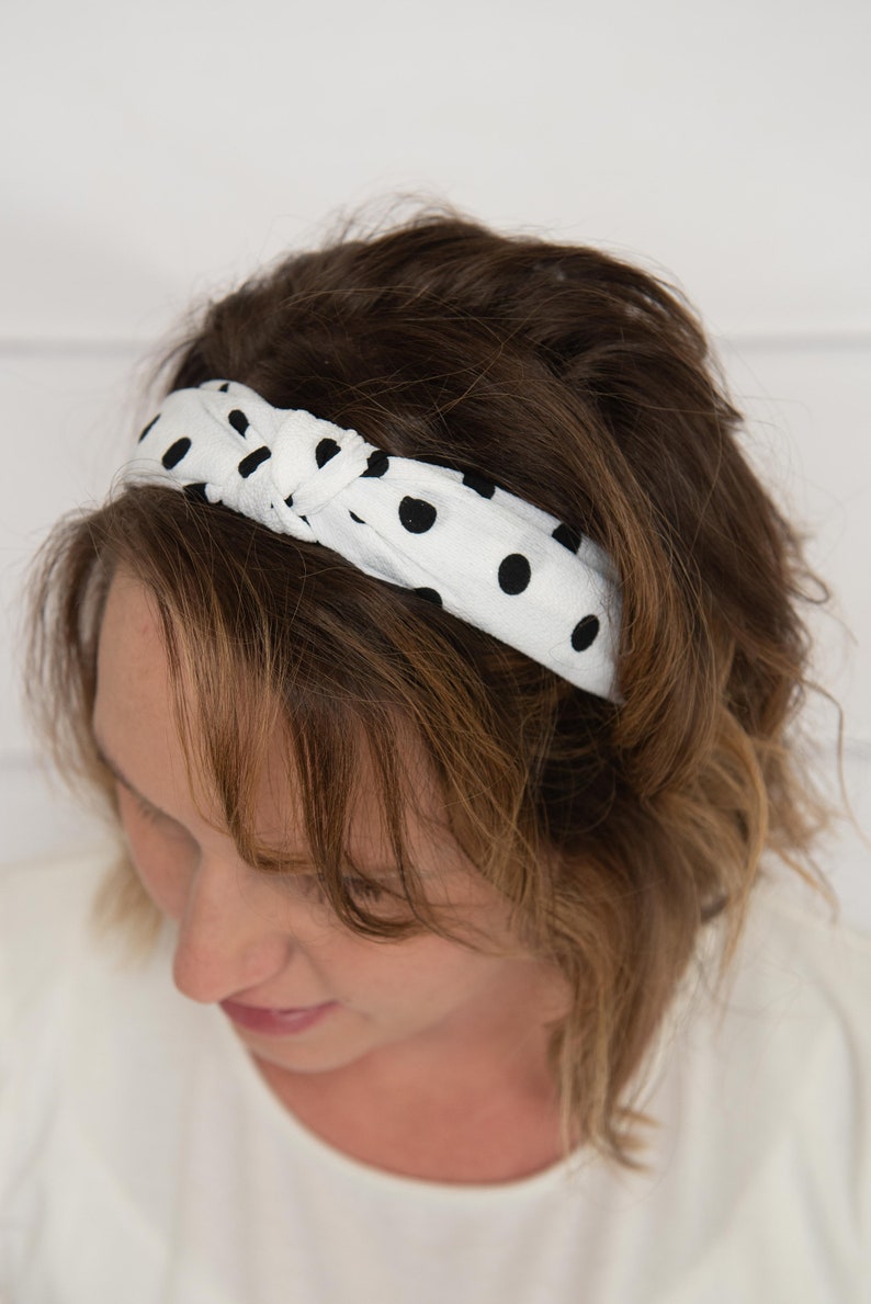 White knotted hard headband for girl womens hard headband for Etsy