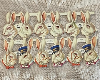 12 rabbits or bunny heads die cuts