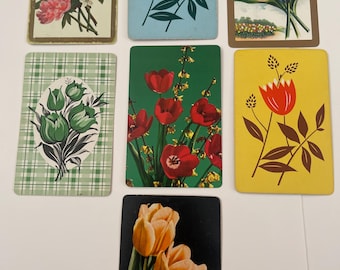 7 tulip flowers standard size playing cards
