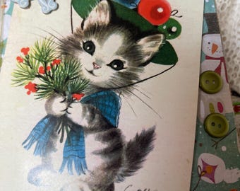 Handmade Christmas Vintage Paper Bag Scrapbook Album: Nostalgic Lace, Photo Memory Keeper