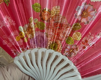 Floral Shimmer Folding Fan | Lightweight Plastic Party Accessory
