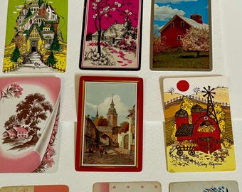 12 buildings or houses playing cards
