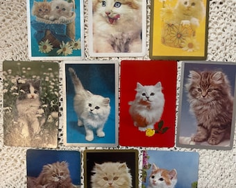 Vintage Kitty Cat cats kittens Playing Cards: 10 Standard Size Crafting Cards