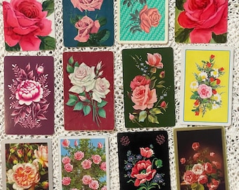 12 pink roses playing cards