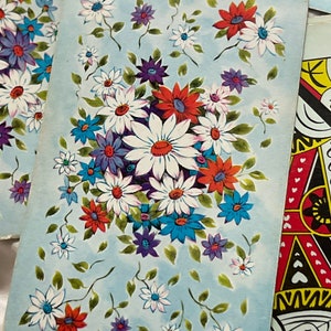 1 blue and white floral daisy swap card playing card