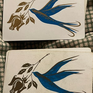 1 blue bird swap card Scrapbooking junk journals greeting cards ephemera playing card
