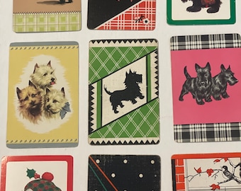 9 scotty dog playing card lot