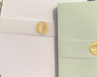Eucalyptus Boxed Stationery Set | Peter Pauper Press | 24 Sheets 30 Envelopes | Botanical Letter Writing Set with Gold Foil