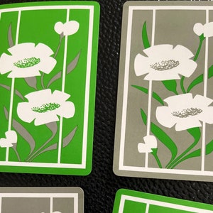2 swap cards / playing cards flowers art deco