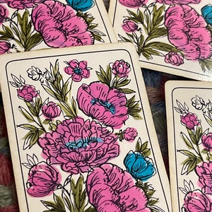 1 sweet pink spring florals swap card/ playing card