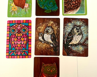 7 owl playing cards MCM