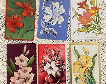 6 lily flowers collection standard size playing cards