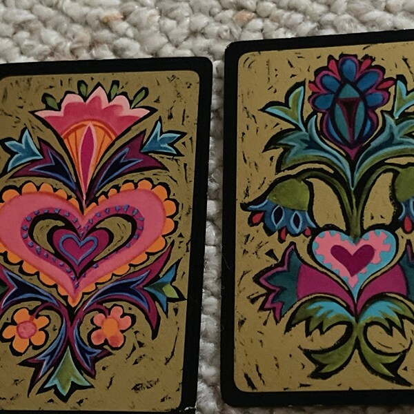 pretty heart design swap cards lot of 2