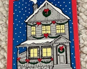 1 Christmas cottage swap card