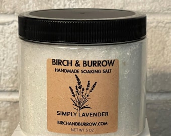 Handmade Lavender Sage Epsom Salt Soak, Calming Bath Salts