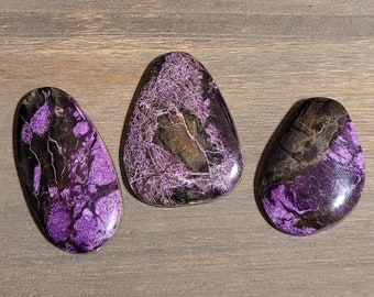 Freeform Stichtite Cabochons - Stichtite Cabochons - Stabilized Stichtite Cabs - Purple Stone Cabochons - Purple Stone Cabs - Stichtite Cab