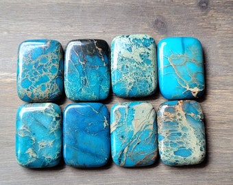 Destash - 30mm Aqua Terra Jasper Beads - Puffed Rectangle Aqua Terra Jasper Beads - Aqua Terra Jasper Beads - Aqua Terra Jasper Focal Beads