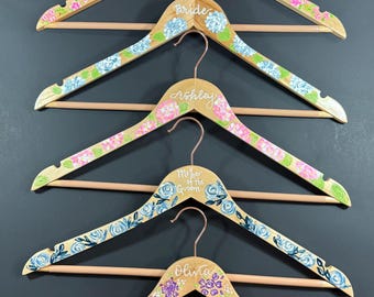 Hand Painted Customized Wedding Hangers