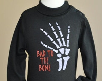 Bad To The Bone Halloween Embroidery Design Skelton