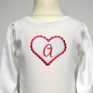 Scallop Heart Applique Monogram 3 sizes image 1