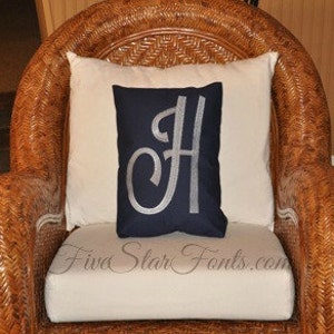 Ginormous Monogram Embroidery Font Alphabet Large Monogram