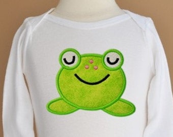 Funny Frog Applique - 4 Sizes Machine Embroidery Design