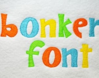 Bonkers Embroidery Font - 4 sizes