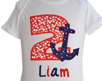 Anchor Birthday Numbers Applique