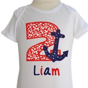 Anchor Birthday Numbers Applique