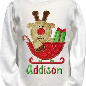 Reindeer Sleigh Applique