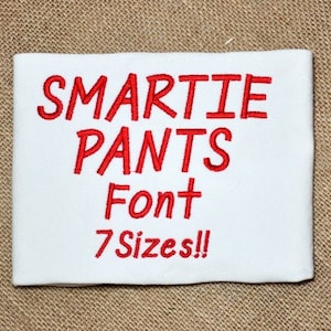 Smartie Pants Embroidery Font