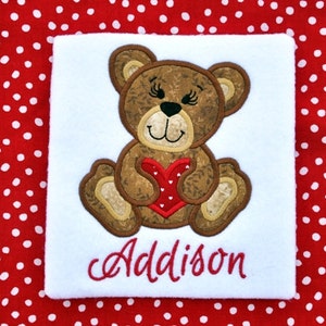 Valentine Heart Bear Applique