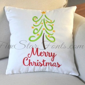 Swirly Christmas Tree Machine Embroidery Design
