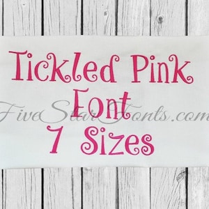 Tickled Pink Embroidery Font
