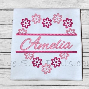 Ontwerp met gespleten hart en bloemen