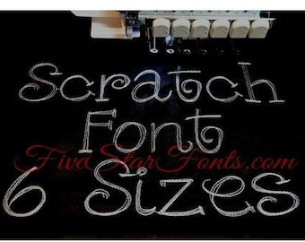 Scratch Embroidery Font