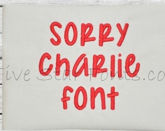 Sorry Charlie Embroidery Font 5 Sizes Machine Embroidery Designs Alphabet