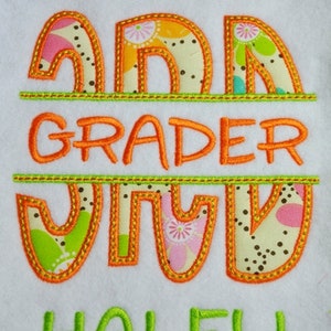 Split 3rd Grade Applique Back to School Set