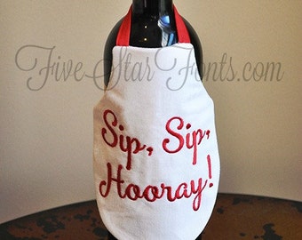 In the Hoop Bottle Aprons 14 Different Sayings/Designs included  Wine Apron Wine Bottle Decoration