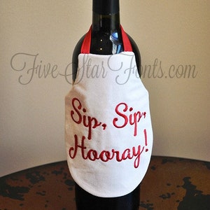 In the Hoop Bottle Aprons 14 Different Sayings/Designs included  Wine Apron Wine Bottle Decoration