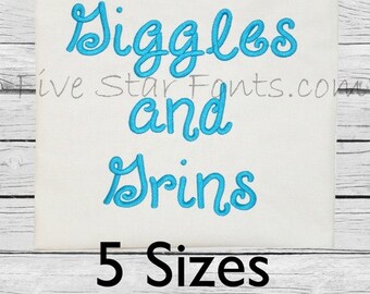 Giggles and Grins Embroidery Font 5 Sizes Machine embroidery designs